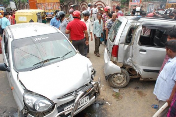 Road mishap at Agartala left one injured